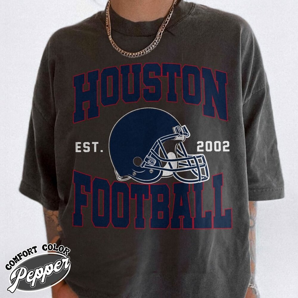 Houston Football Old School Look Comfort Colors T-Shirt 91